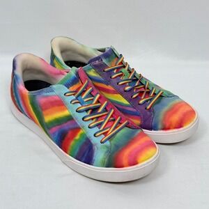 Kizik Rainbow Tie Dye Canvas Sneakers Womens Size 8.5 Wide